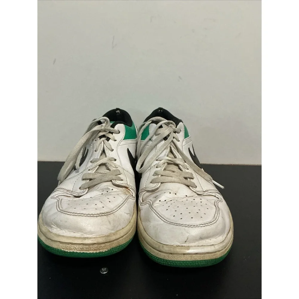 Air Jordan 1 Low Mens White Green Sneakers 553558-129 Size 10.5
